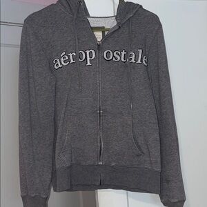 Aeropostale Dark Gray Hoodie with Embroidered Logo